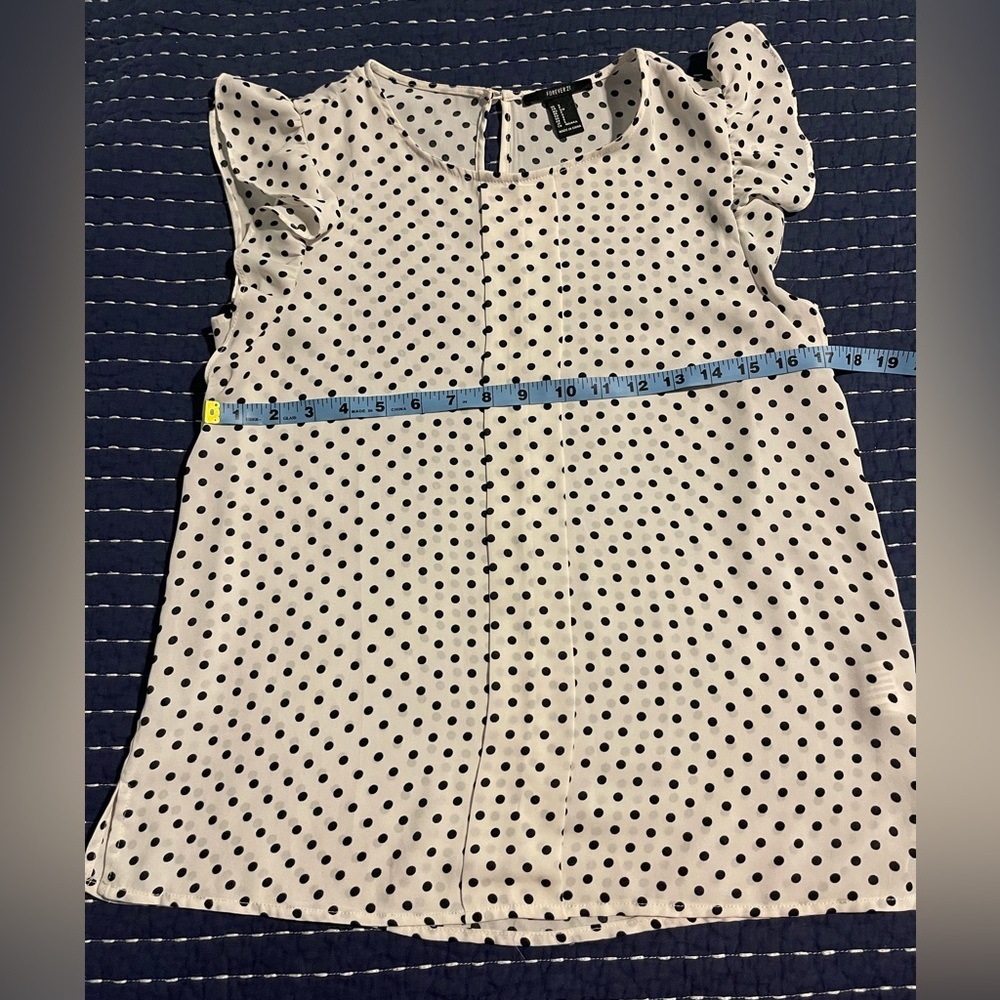 Forever 21 Polka-Dot Flutter Sleeve Shirt - Picture 5 of 10